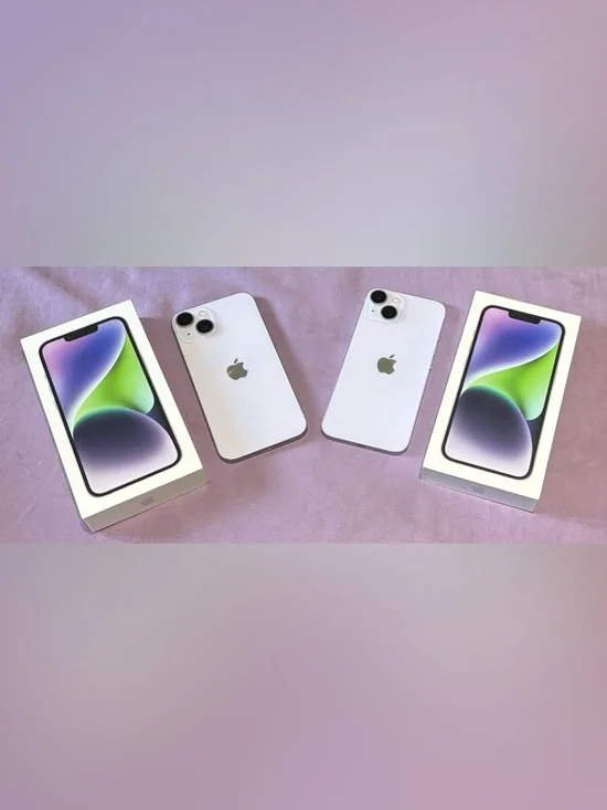 2 Apple iPhone 14’s/Lavender w/Dual Rear Cameras/128GB/GREAT Condition-w/Boxes🤩 - Picture 2 of 10